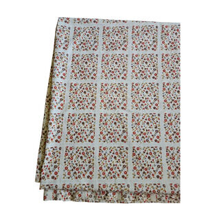 Vintage St Marys Morning Floral Flat Bed Sheet MCM 70s Cottage Retro